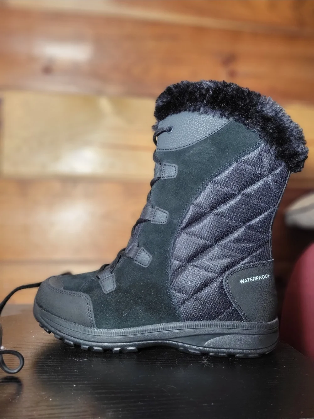 Columbia Ice Maiden Black Women's Insulated Winter Lace-Up Boots